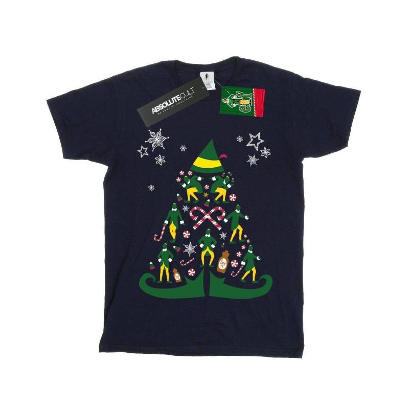 Christmas Tree Tshirt Jungen Marine 128 von Elf