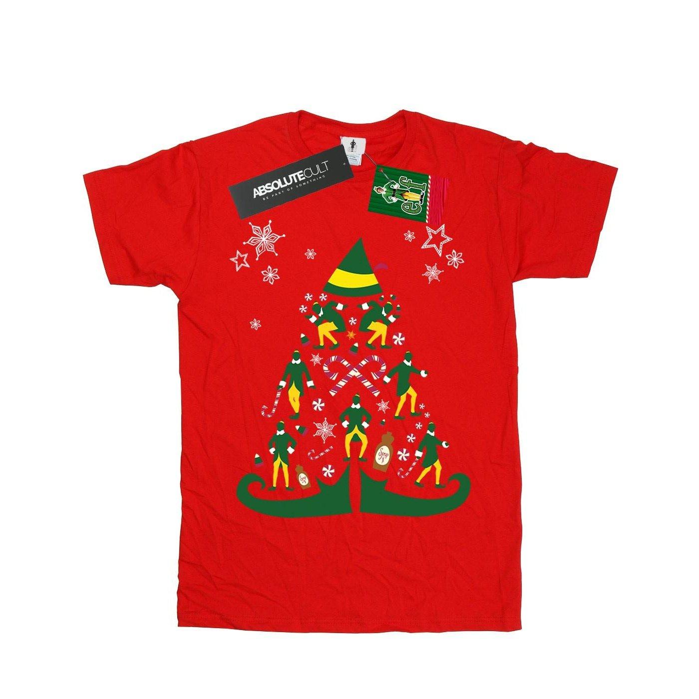 Christmas Tree Tshirt Jungen Rot Bunt 140/146 von Elf