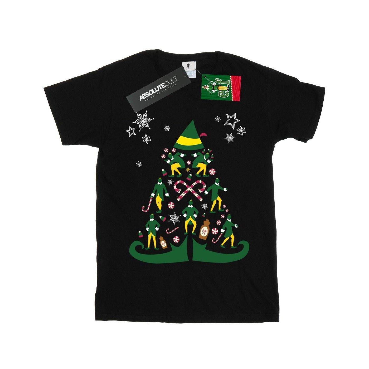 Christmas Tree Tshirt Jungen Schwarz 140/146 von Elf