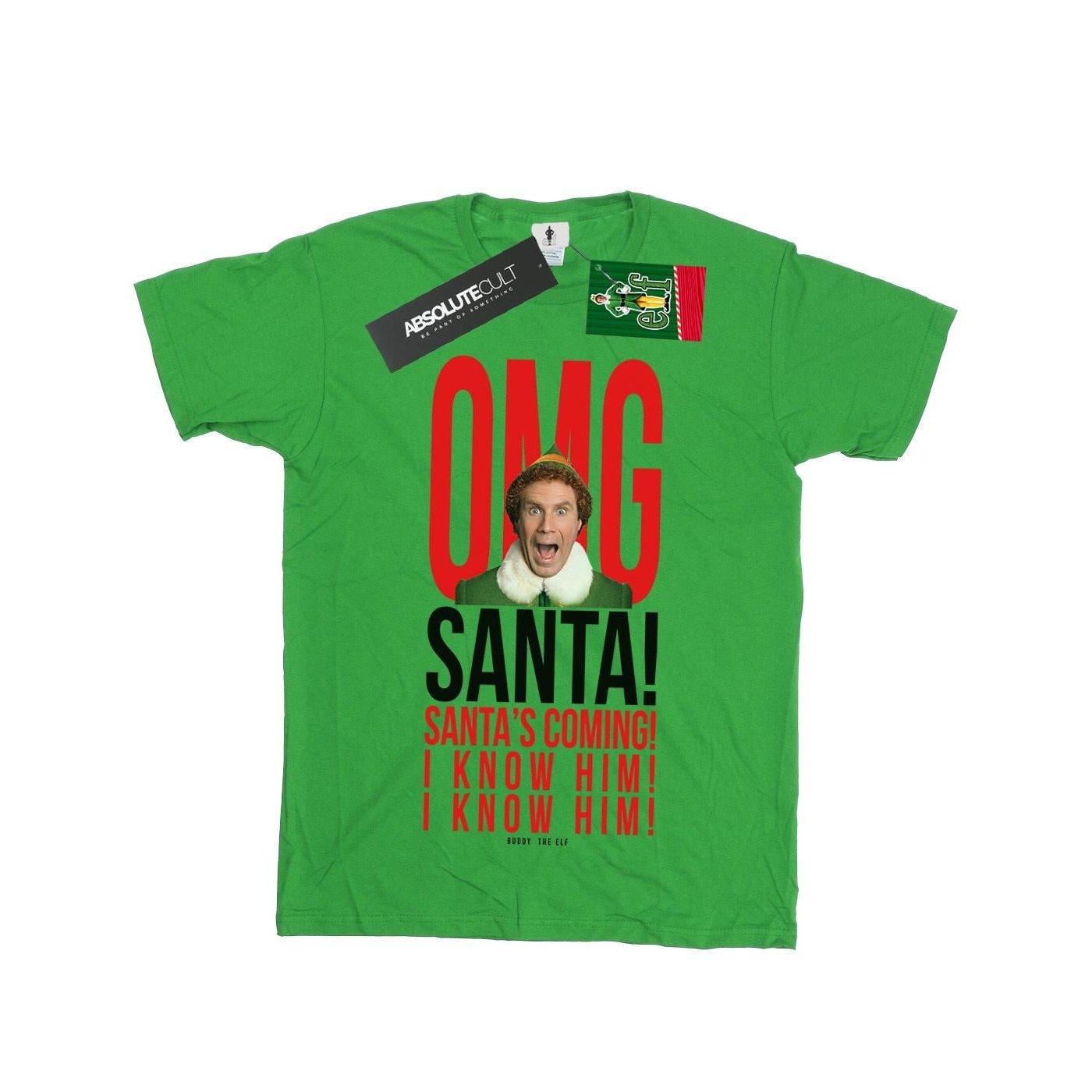 Omg Santa I Know Him Tshirt Mädchen Grün 116 von Elf