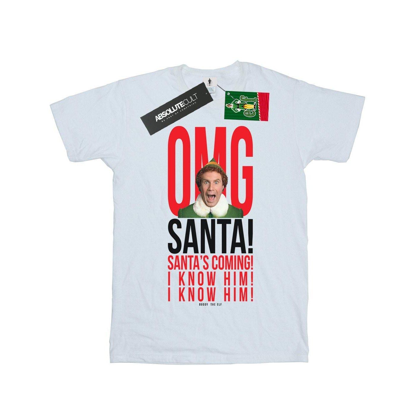 Omg Santa I Know Him Tshirt Mädchen Weiss 116 von Elf