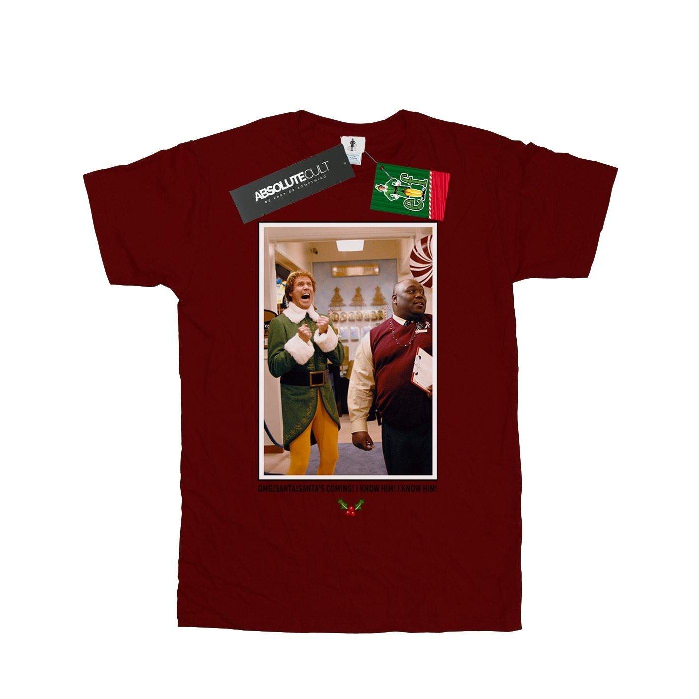 Omg Santa Photo Tshirt Mädchen Weinrot 116 von Elf