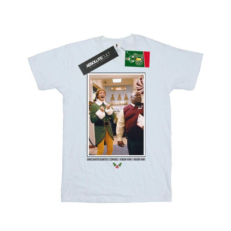 Omg Santa Photo Tshirt Mädchen Weiss 116 von Elf