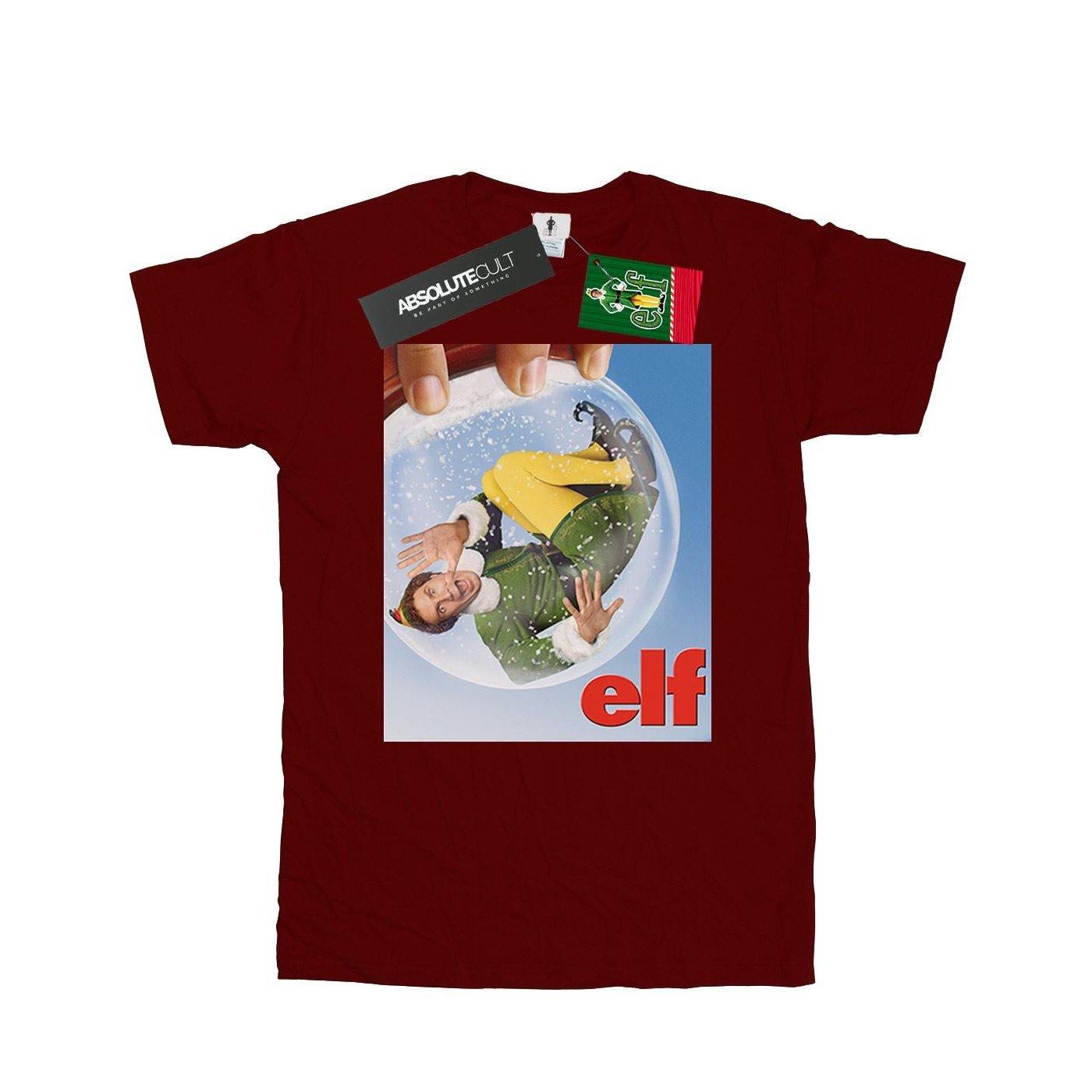 Snow Globe Poster Tshirt Mädchen Weinrot 140/146 von Elf