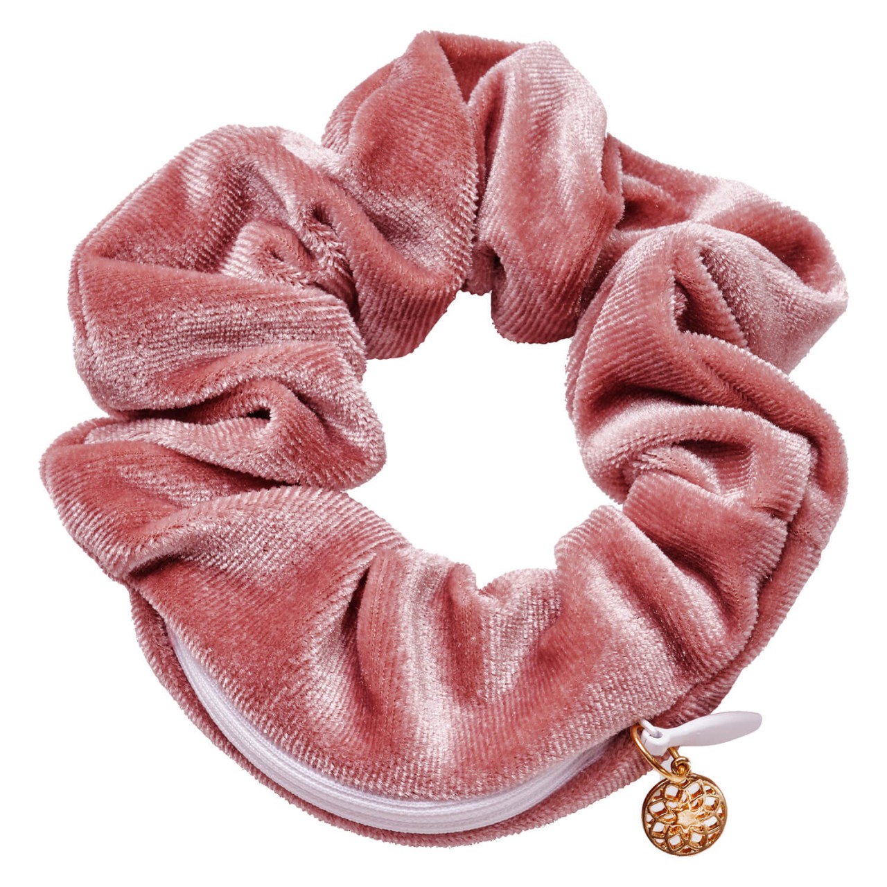 Body Mind and Soul Scrunchie Yoga Samt Reisverschluss Altrosa von TRISA