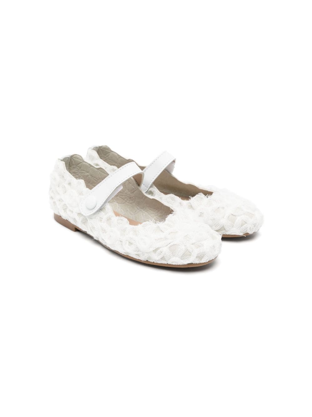 Eli1957 floral-appliqué ballerina shoes - White von Eli1957