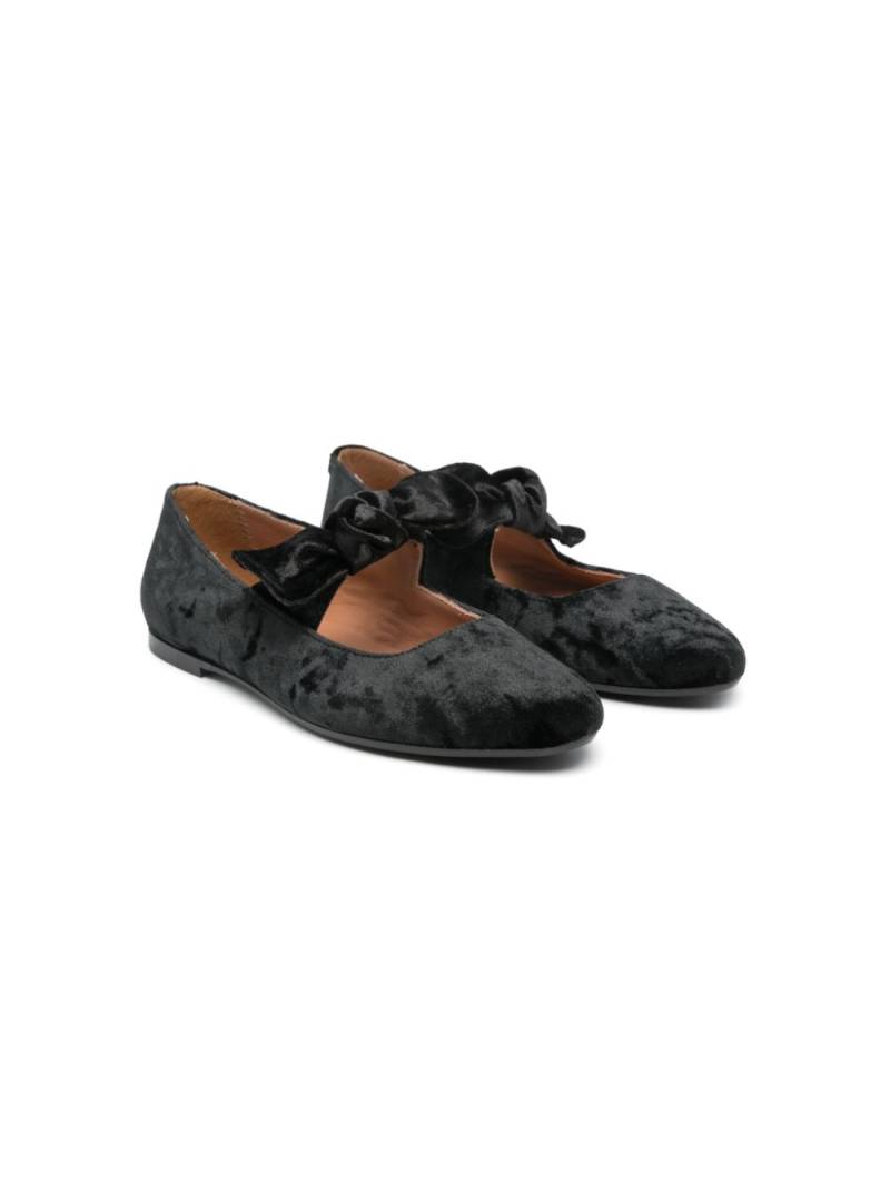 Eli1957 velvet ballerina shoes - Black von Eli1957