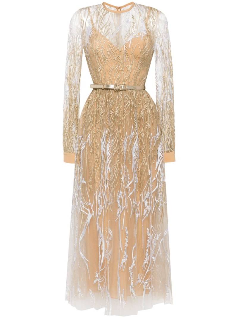 Elie Saab Arboreal midi gown - Gold von Elie Saab