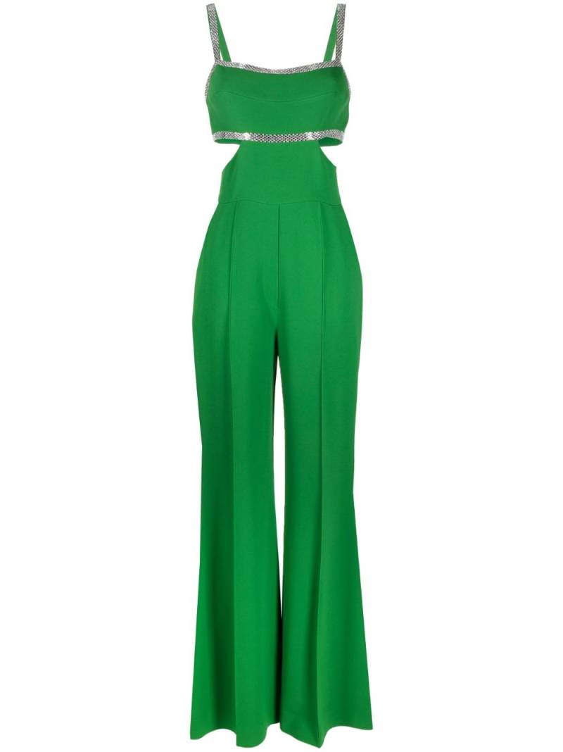 Elie Saab Cady rhinestone-embellished cut-outb jumpsuit - Green von Elie Saab