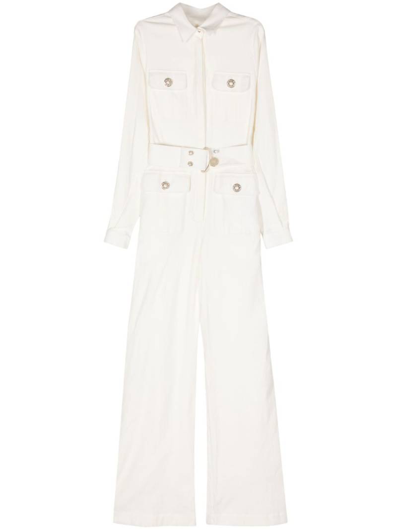 Elie Saab Gabardine Wide-leg Jumpsuit - White von Elie Saab