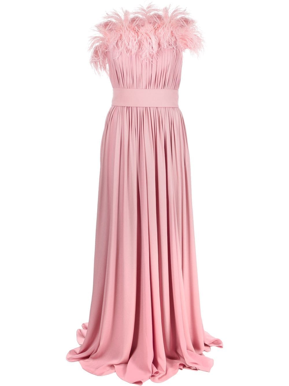 Elie Saab Tuscan feather-trim silk dress - Pink von Elie Saab