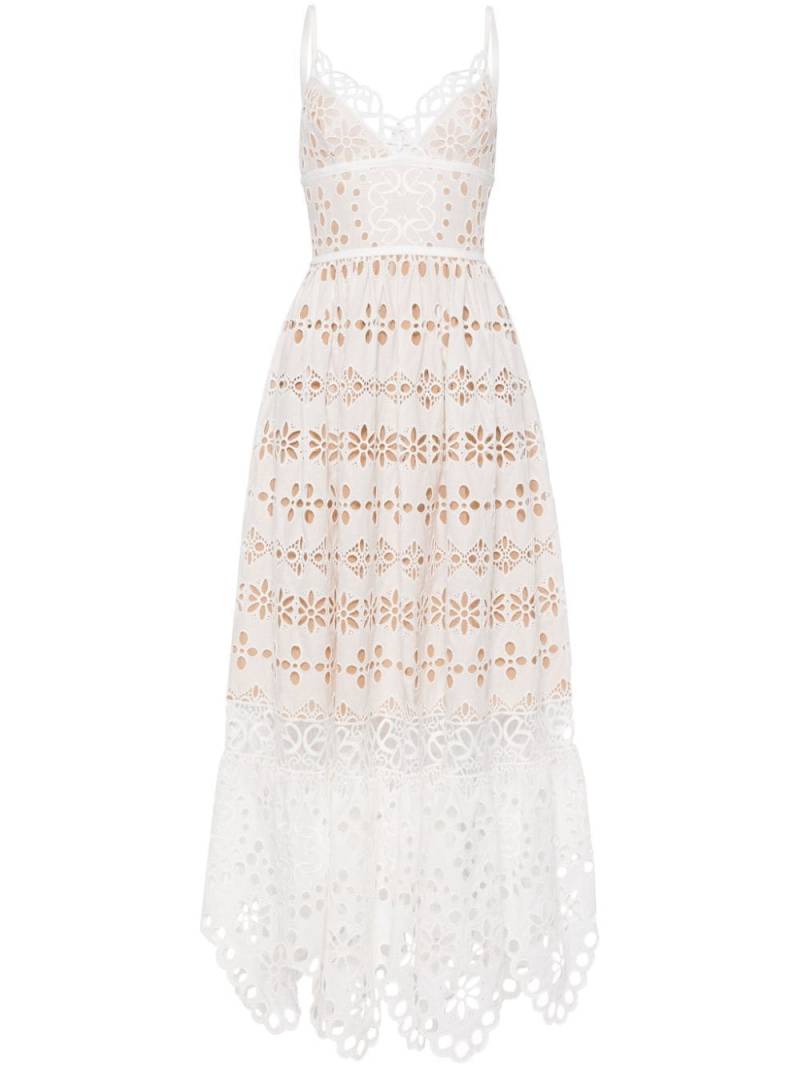 Elie Saab V-neck embroidered maxi dress - White von Elie Saab