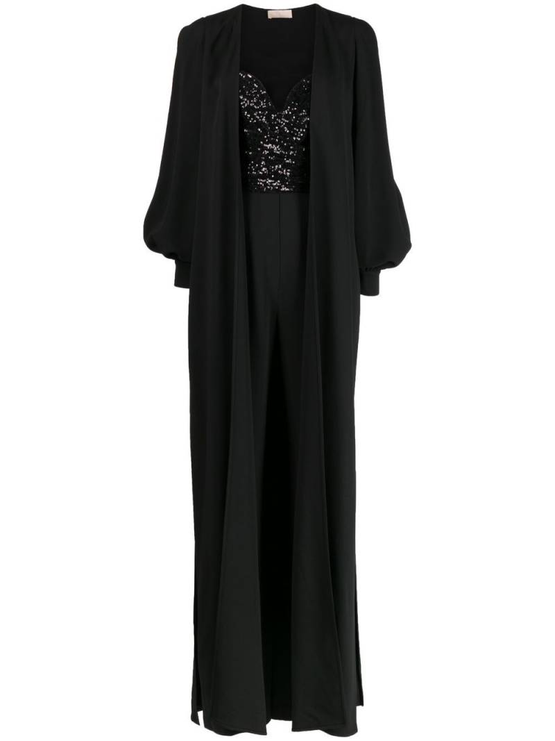 Elie Saab cape-detail sequined jumpsuit - Black von Elie Saab