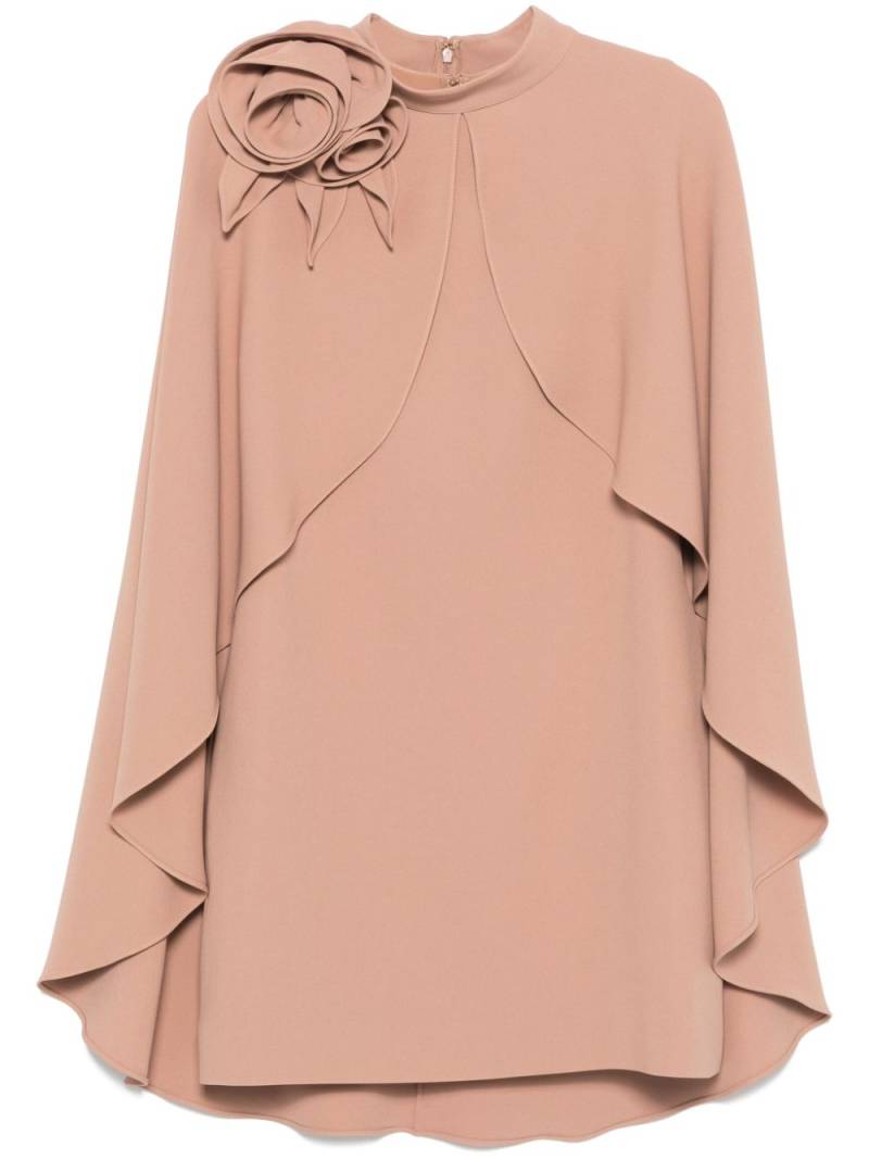 Elie Saab detachable-cape mini dress - Neutrals von Elie Saab