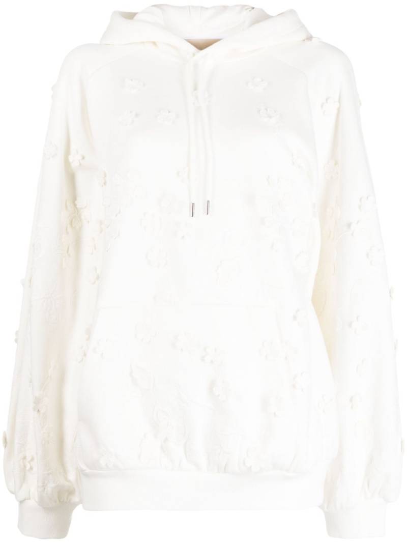 Elie Saab embroidered-design cotton blend hoodie - White von Elie Saab