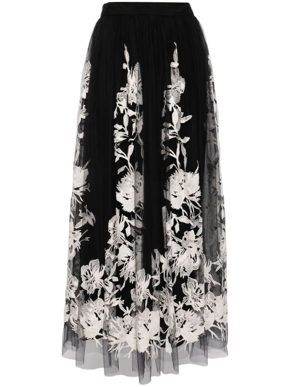 Elie Saab embroidered midi skirt - Black von Elie Saab