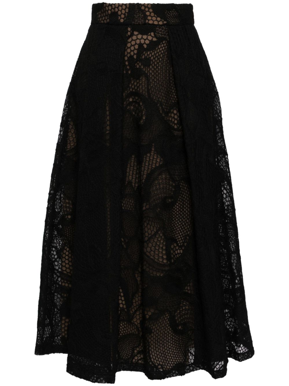 Elie Saab embroidered midi skirt - Black von Elie Saab