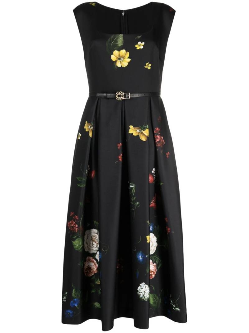 Elie Saab floral A-line silk dress - Black von Elie Saab