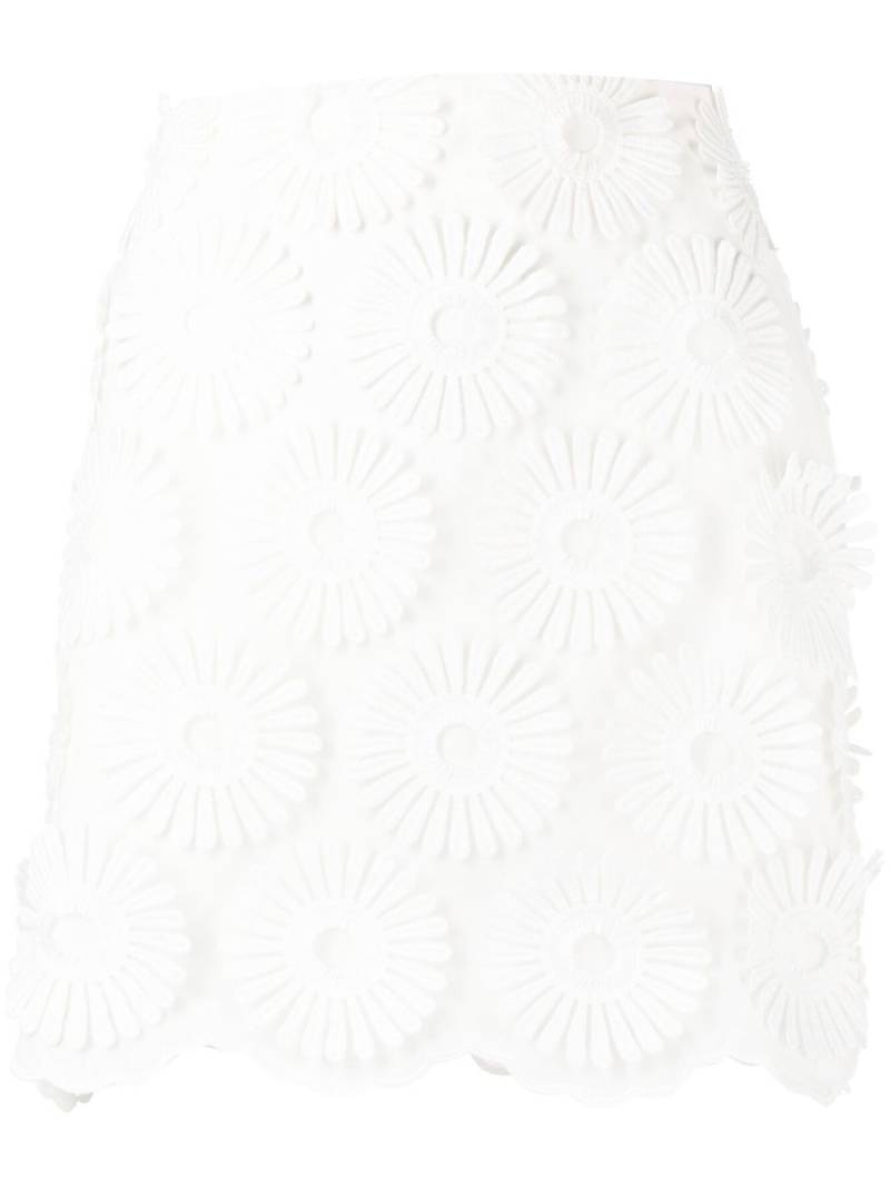 Elie Saab floral-embroidered miniskirt - White von Elie Saab