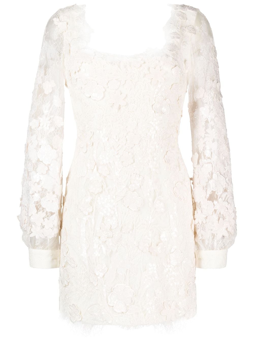 Elie Saab floral lace-embellished minidress - White von Elie Saab