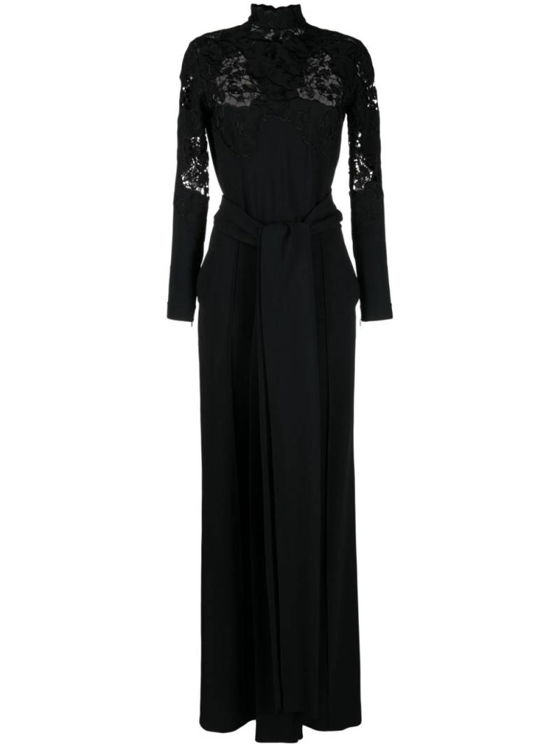 Elie Saab guipure-lace high-neck jumpsuit - Black von Elie Saab