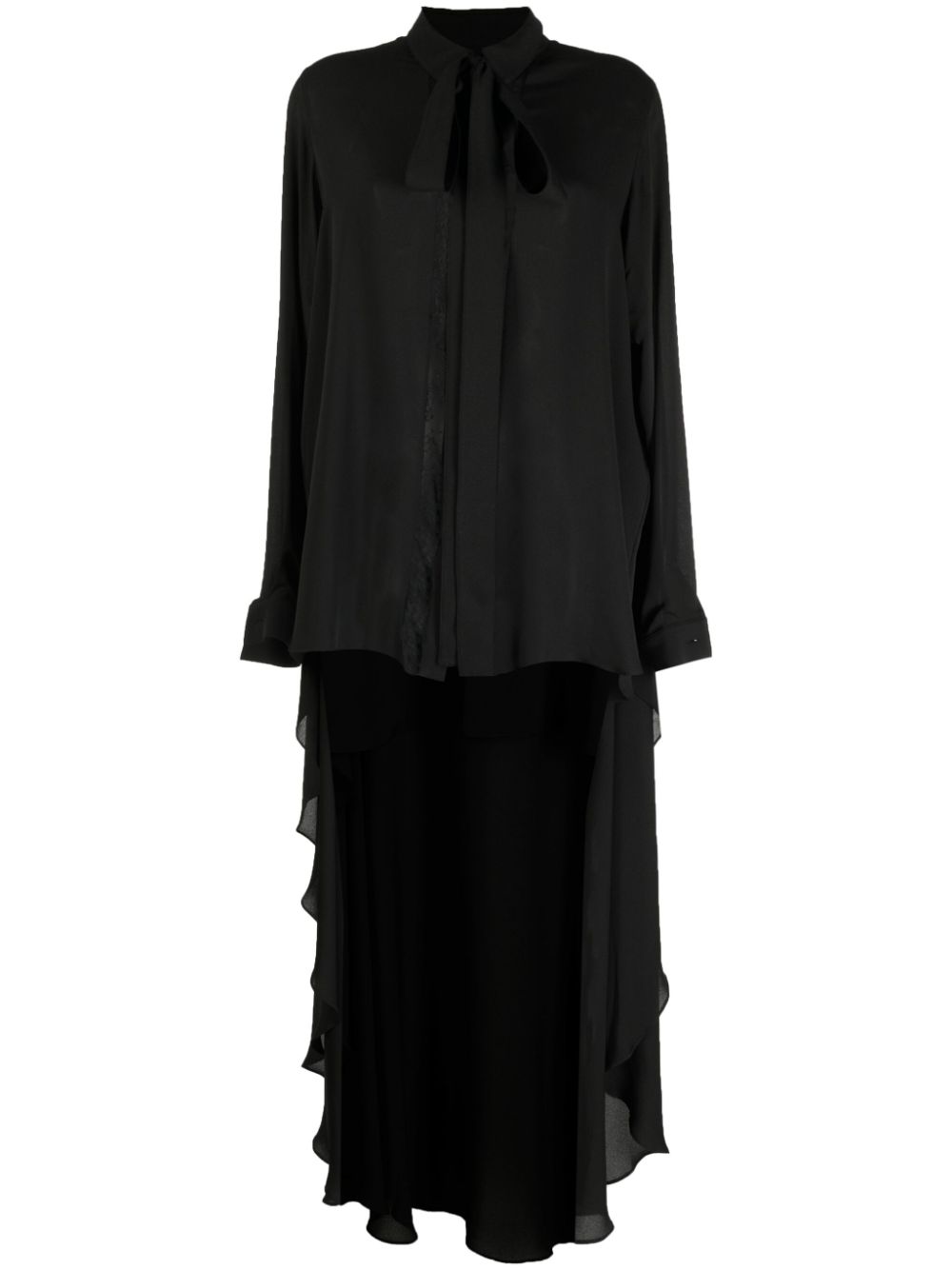 Elie Saab high-low pussy-bow blouse - Black von Elie Saab