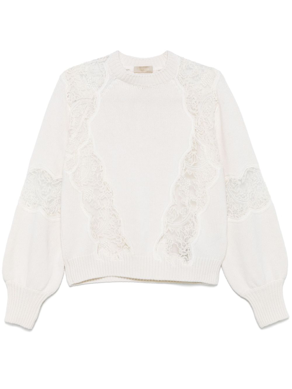 Elie Saab lace-detail sweater - White von Elie Saab