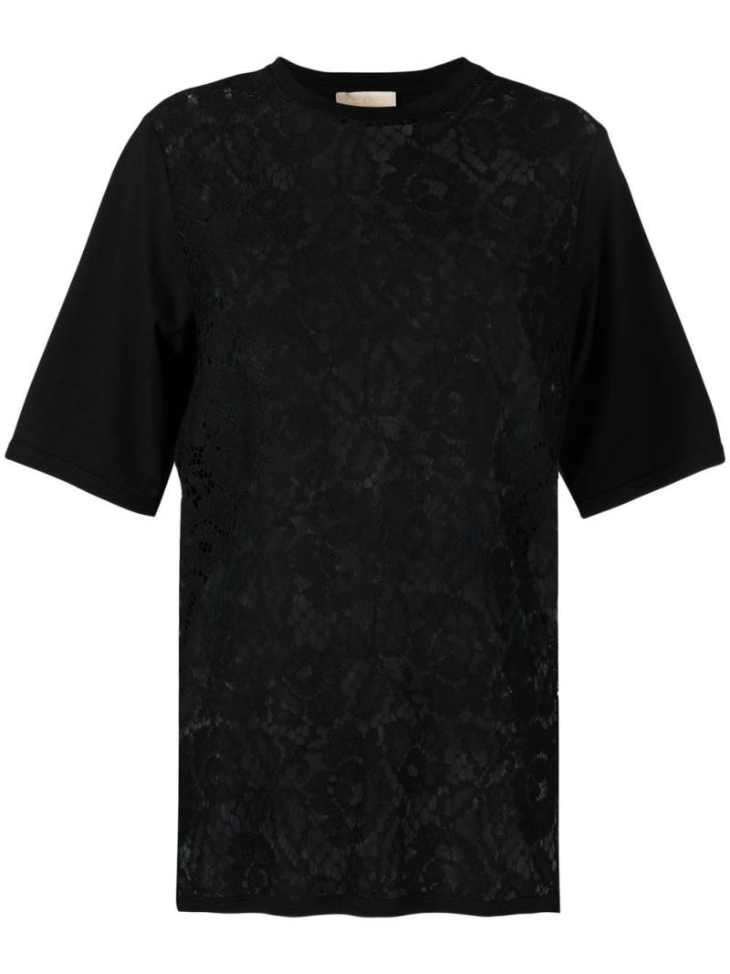 Elie Saab lace-trim short-sleeve T-shirt - Black von Elie Saab