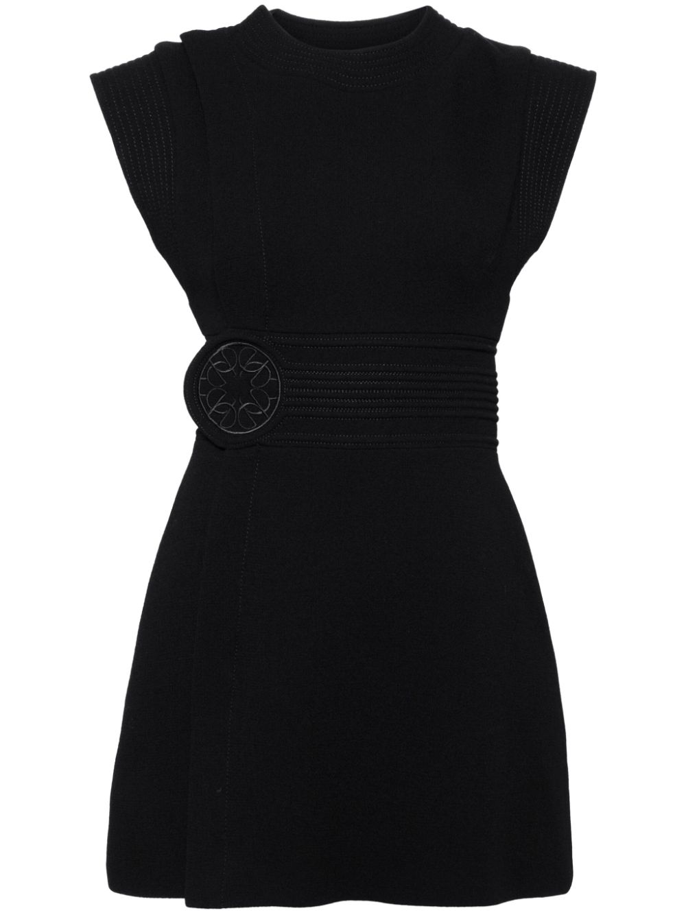 Elie Saab logo-patch day dress' - Black von Elie Saab