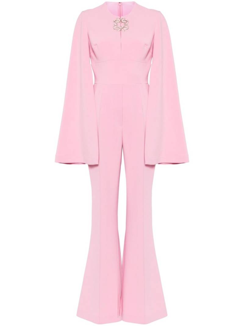 Elie Saab logo-plaque flared jumpsuit - Pink von Elie Saab