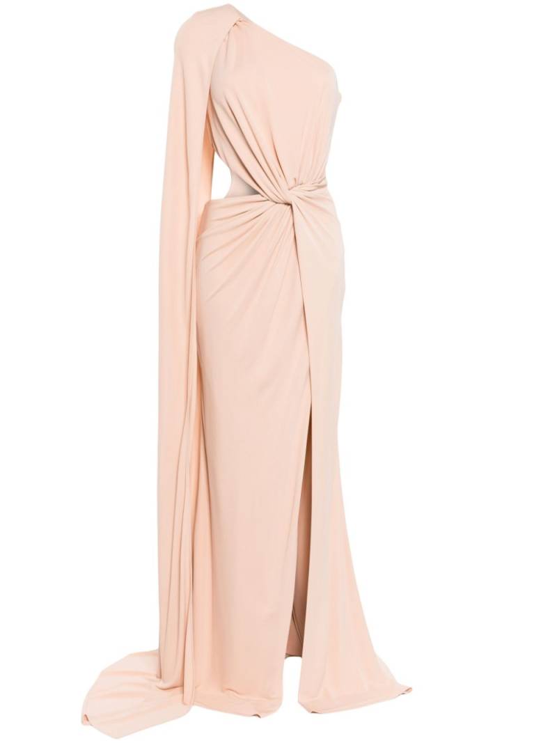 Elie Saab one-shoulder jersey gown - Brown von Elie Saab