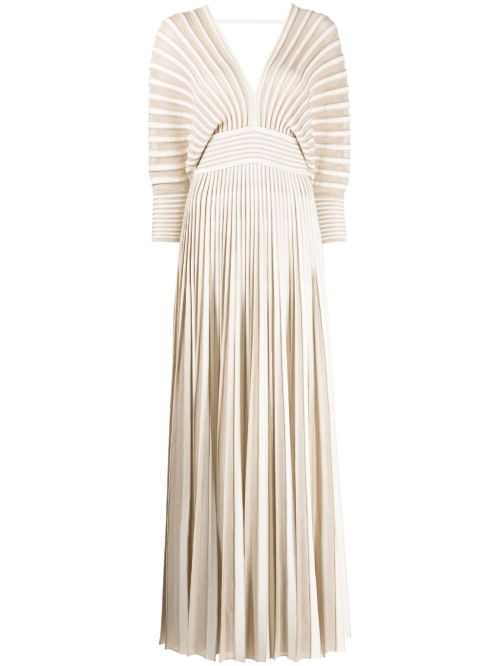 Elie Saab pleated knit maxi dress - Neutrals von Elie Saab