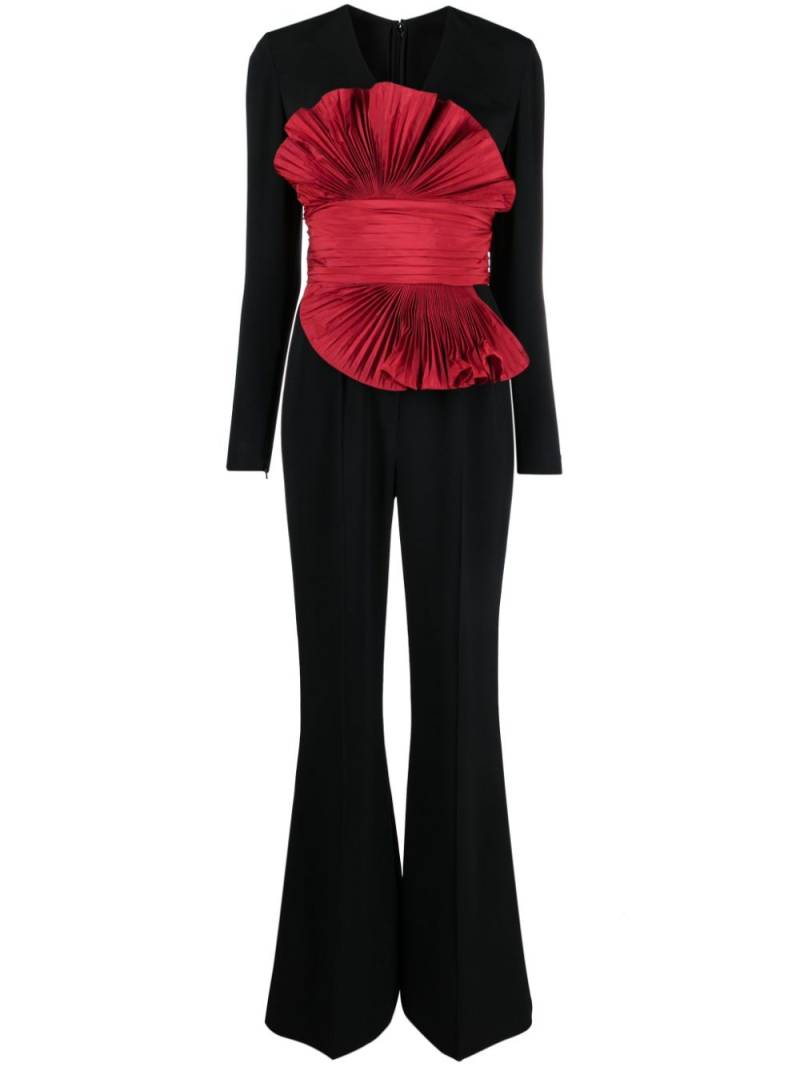 Elie Saab ruffle-detail flared jumpsuit - Black von Elie Saab