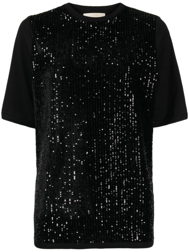 Elie Saab sequinned velvet T-shirt - Black von Elie Saab