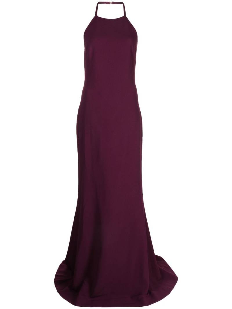 Elie Saab silk crepe halterneck gown - Purple von Elie Saab