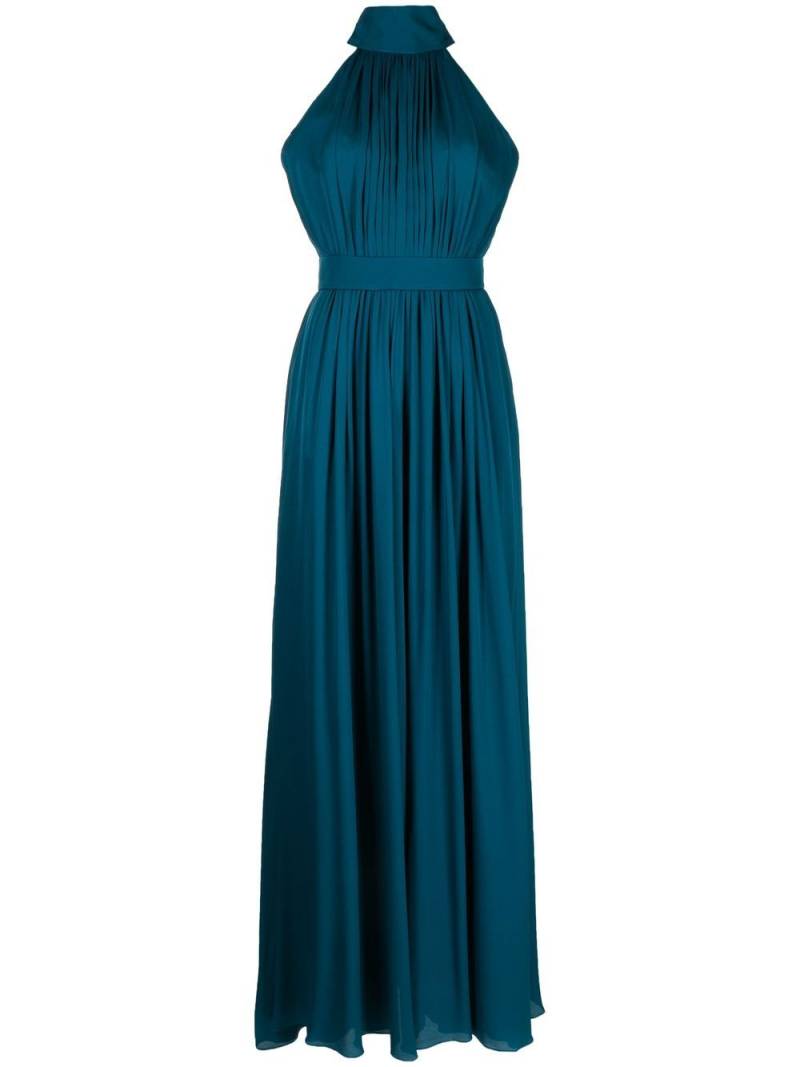 Elie Saab silk pleated wide-leg jumpsuit - Blue von Elie Saab