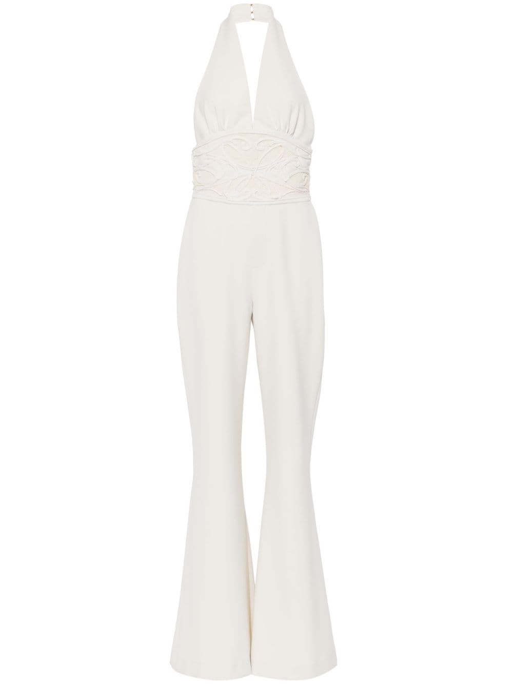 Elie Saab sleeveless halterneck jumpsuit - White von Elie Saab