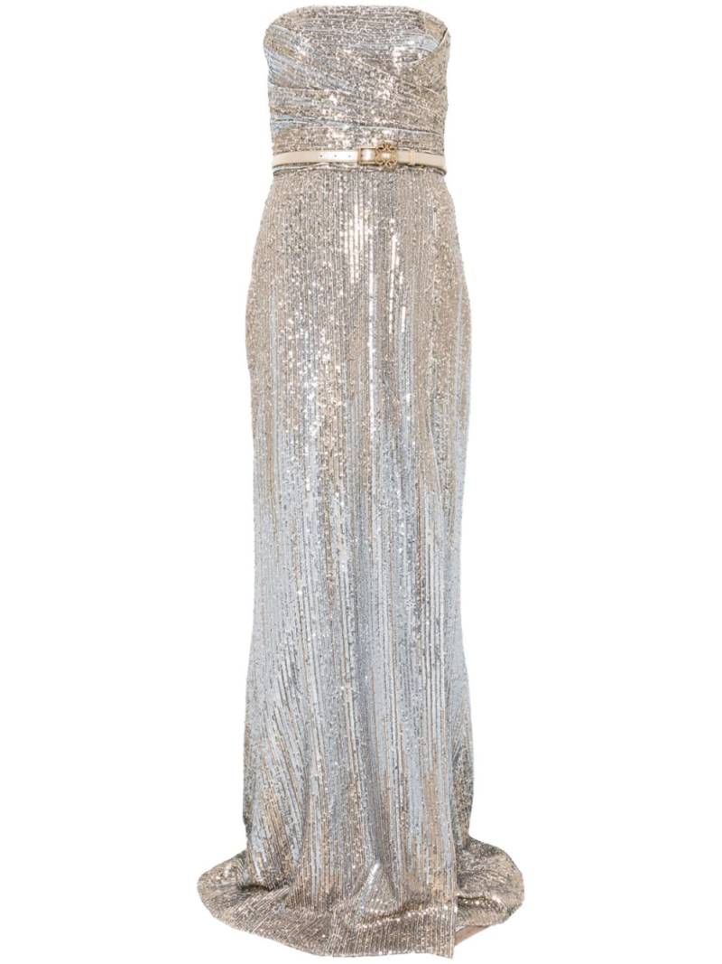 Elie Saab strapless sequinned dress - Gold von Elie Saab