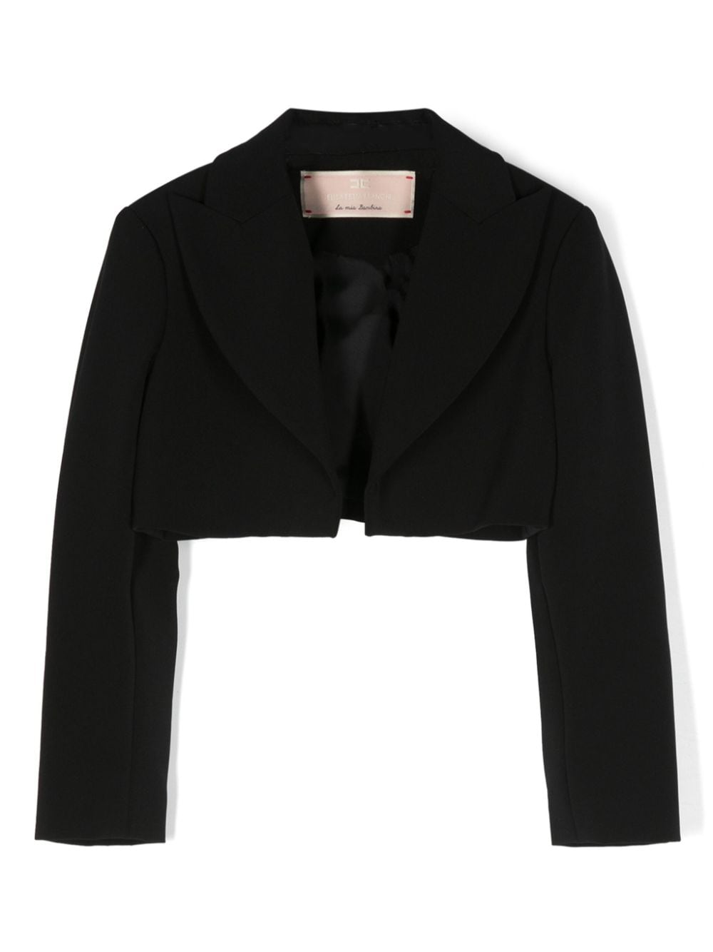 Elisabetta Franchi La Mia Bambina bow-detail cropped blazer - Black von Elisabetta Franchi La Mia Bambina