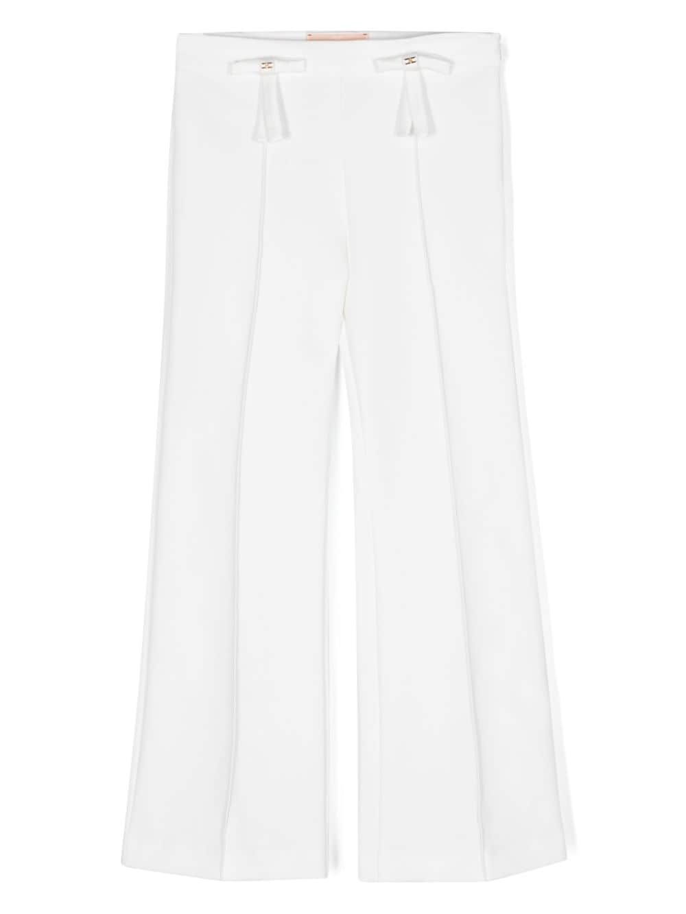 Elisabetta Franchi La Mia Bambina bow-detail flared trousers - White von Elisabetta Franchi La Mia Bambina