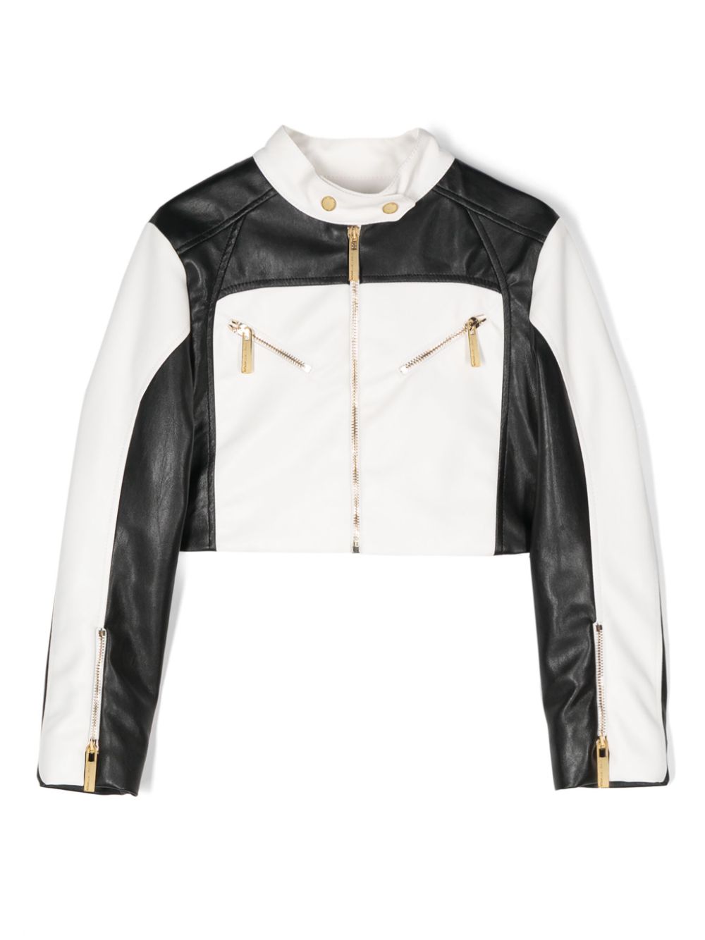 Elisabetta Franchi La Mia Bambina colourblock cropped jacket - Black von Elisabetta Franchi La Mia Bambina