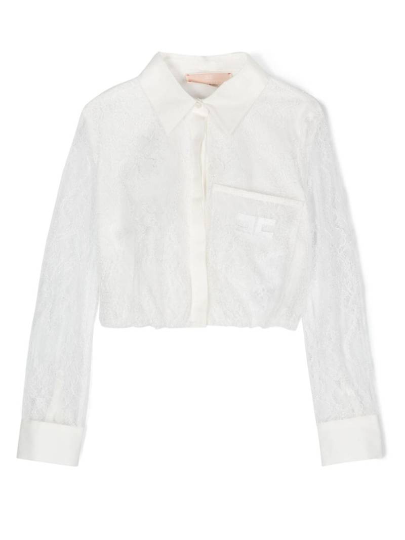 Elisabetta Franchi La Mia Bambina corded-lace blouse - White von Elisabetta Franchi La Mia Bambina