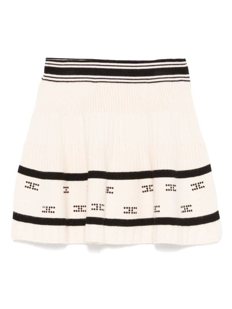 Elisabetta Franchi La Mia Bambina crystal-embellished logo skirt - Neutrals von Elisabetta Franchi La Mia Bambina