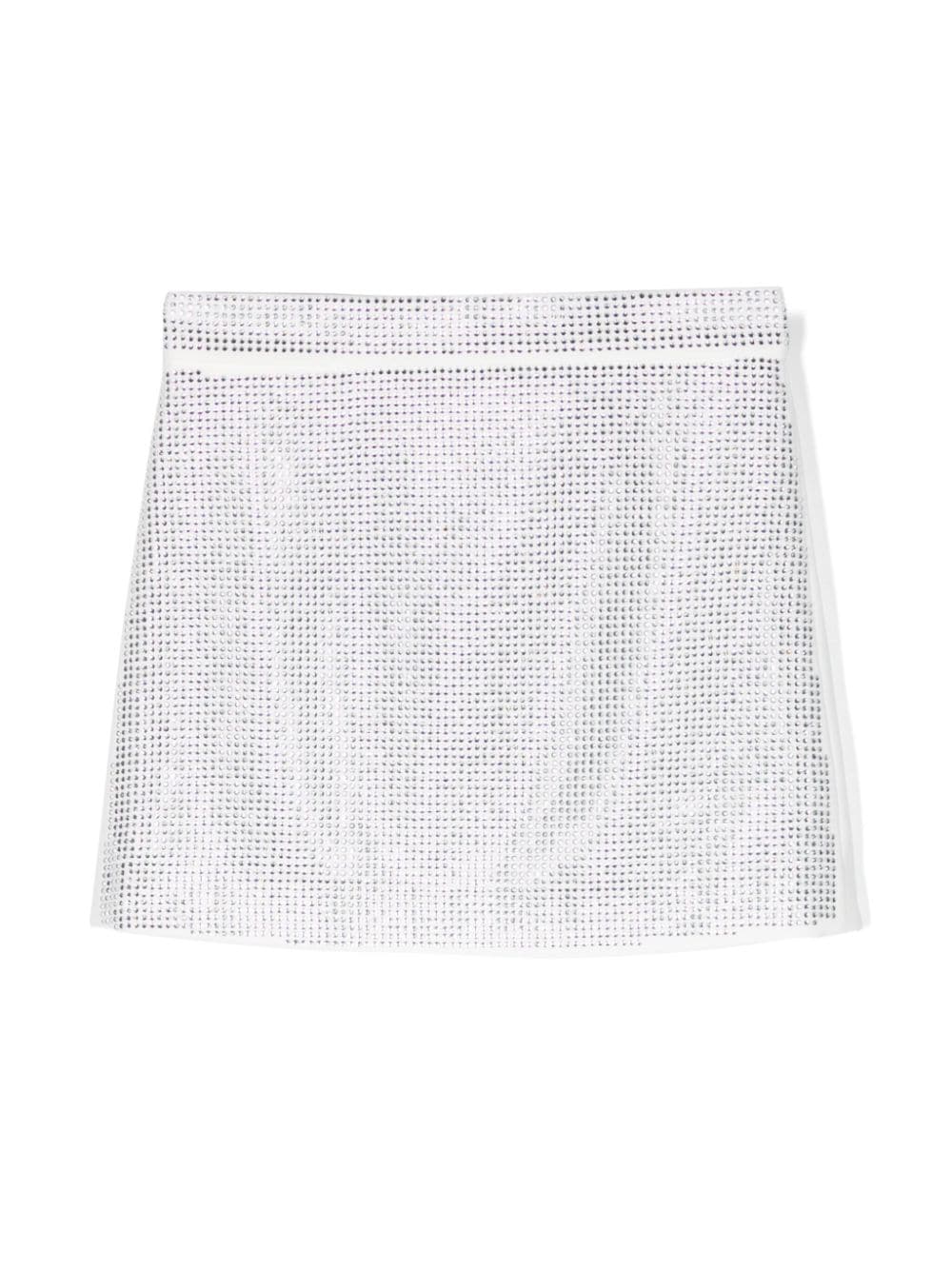 Elisabetta Franchi La Mia Bambina crystal-embellished panelled skirt - White von Elisabetta Franchi La Mia Bambina