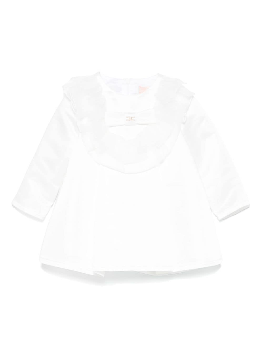 Elisabetta Franchi La Mia Bambina embroidered-logo dress - White von Elisabetta Franchi La Mia Bambina