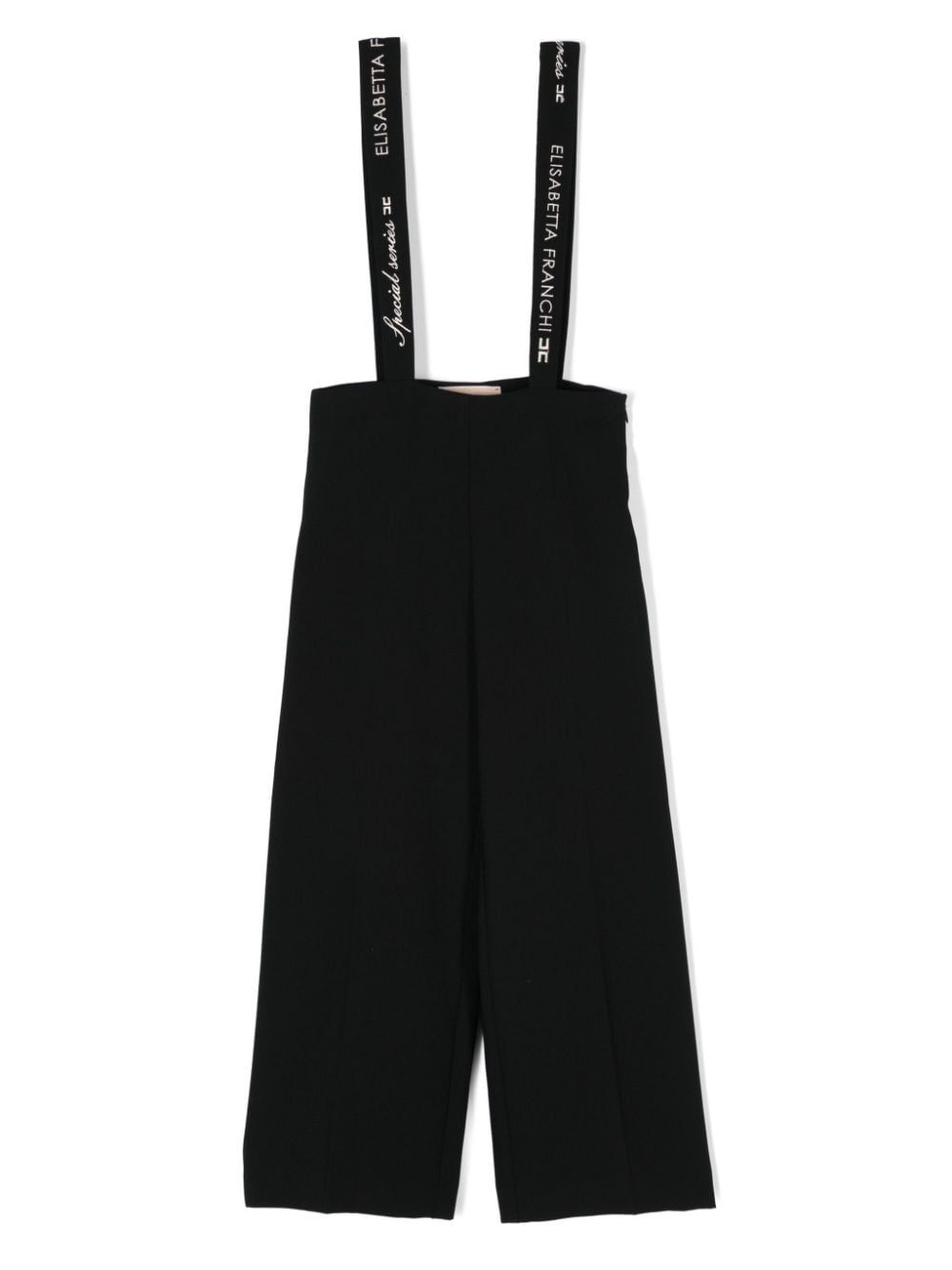 Elisabetta Franchi La Mia Bambina embroidered-logo dungarees - Black von Elisabetta Franchi La Mia Bambina