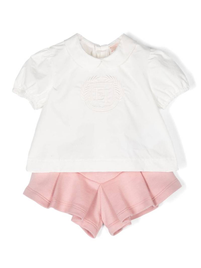 Elisabetta Franchi La Mia Bambina embroidered-logo short set - White von Elisabetta Franchi La Mia Bambina