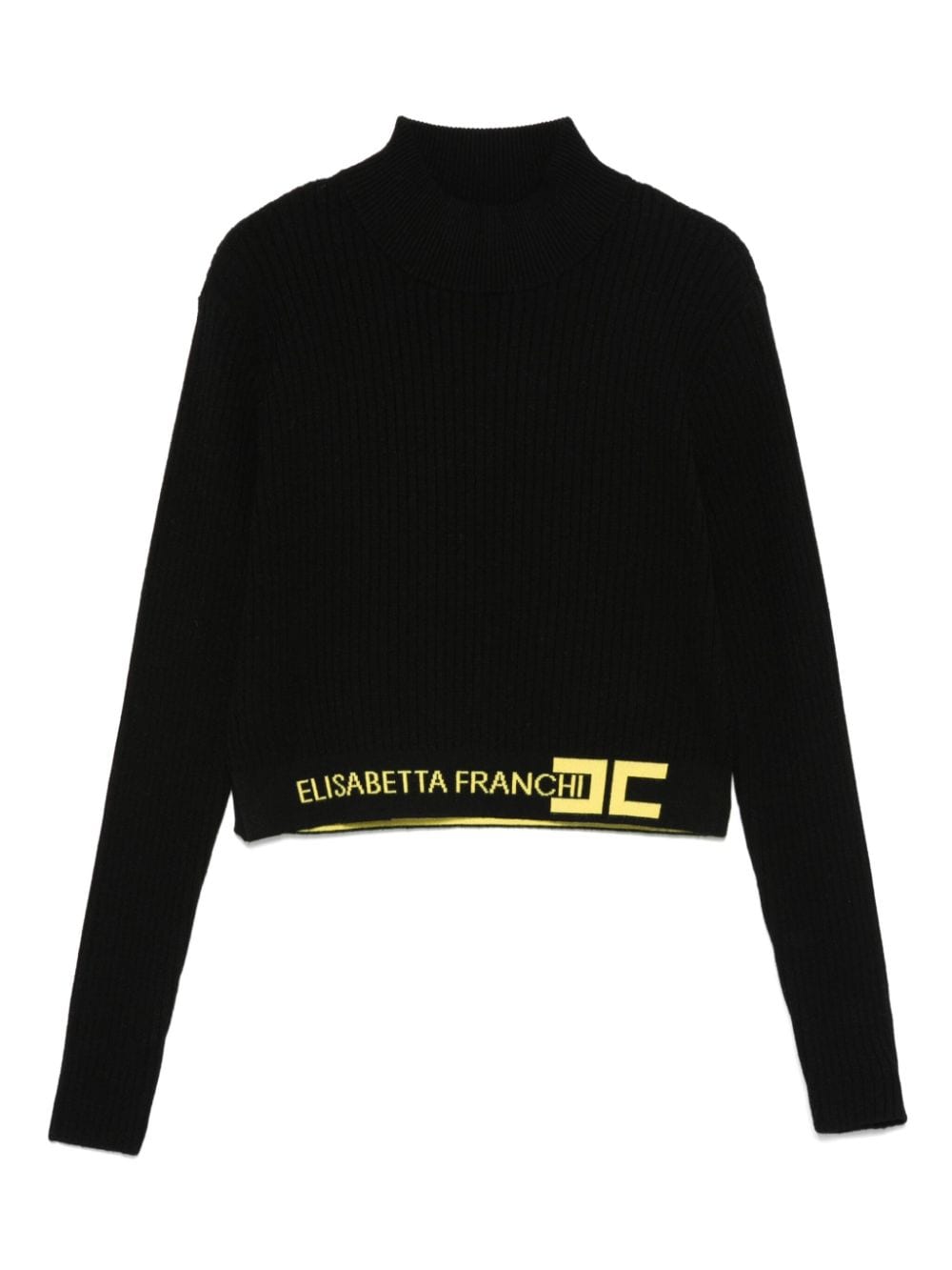 Elisabetta Franchi La Mia Bambina intarsia-knit logo sweater - Black von Elisabetta Franchi La Mia Bambina