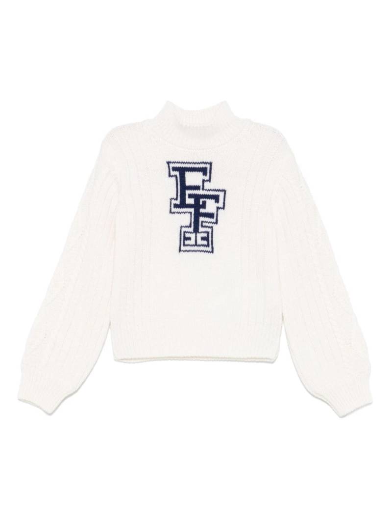 Elisabetta Franchi La Mia Bambina intarsia-logo sweater - White von Elisabetta Franchi La Mia Bambina