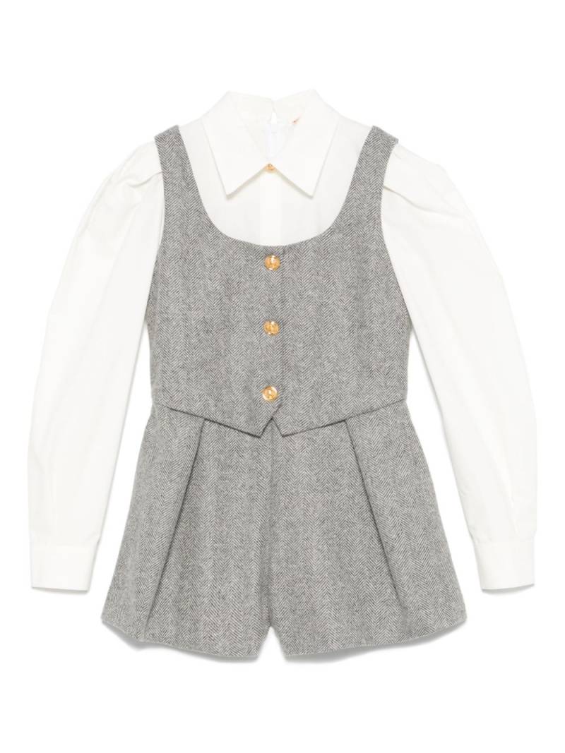 Elisabetta Franchi La Mia Bambina layered playsuit - Grey von Elisabetta Franchi La Mia Bambina